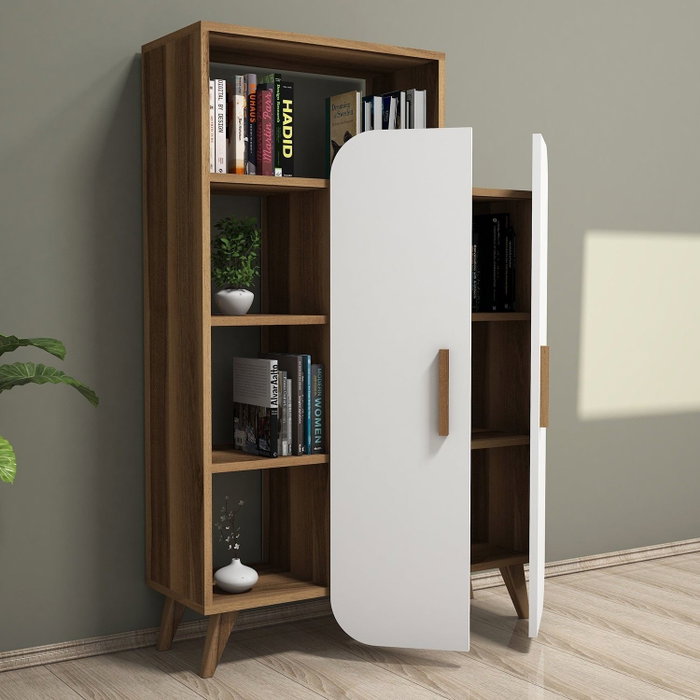 Hanah Home Estantería Nogal y Blanco Hanah Home Estantería Nogal y Blanco